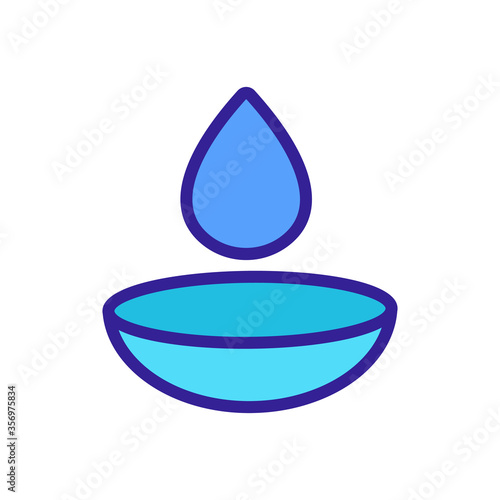 contact lens and liquid drop icon vector. contact lens and liquid drop sign. isolated color symbol illustration