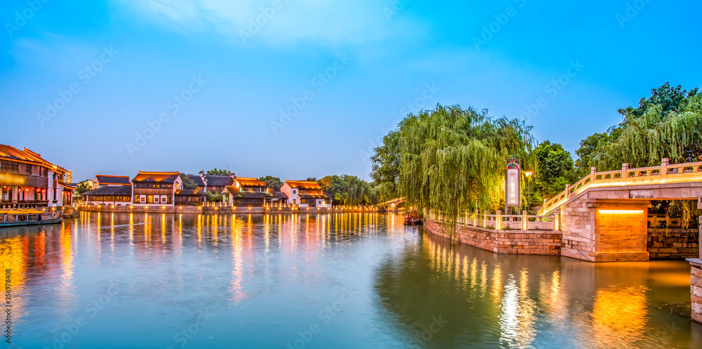 Night view of Shantang ancient town, Suzhou Night view of Shantang ancient town, Suzhou