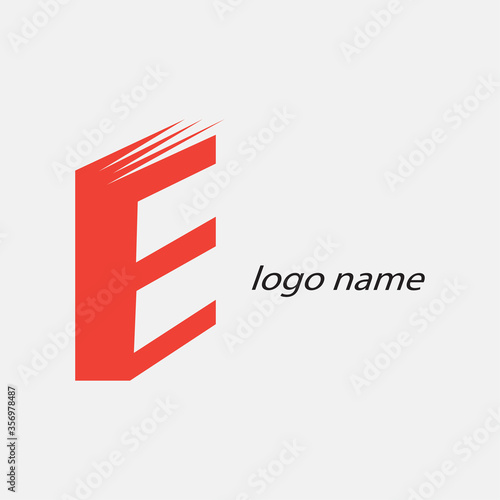letter e creative red logo illustration of a book. vector design © rokhmatulloh
