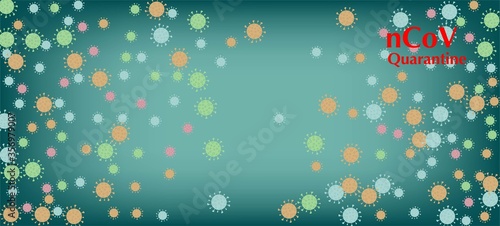 nCoV Quarantine Vector Banner. Virus Protection Flat Corona Web Page. 