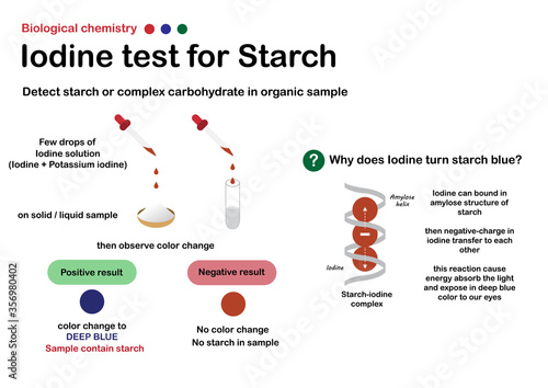Εκτύπωση καμβά Biology chemistry show experiment of iodine test for detect starch (or carbohydr