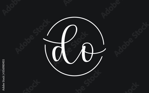 do or od Cursive Letter Initial Logo Design, Vector Template