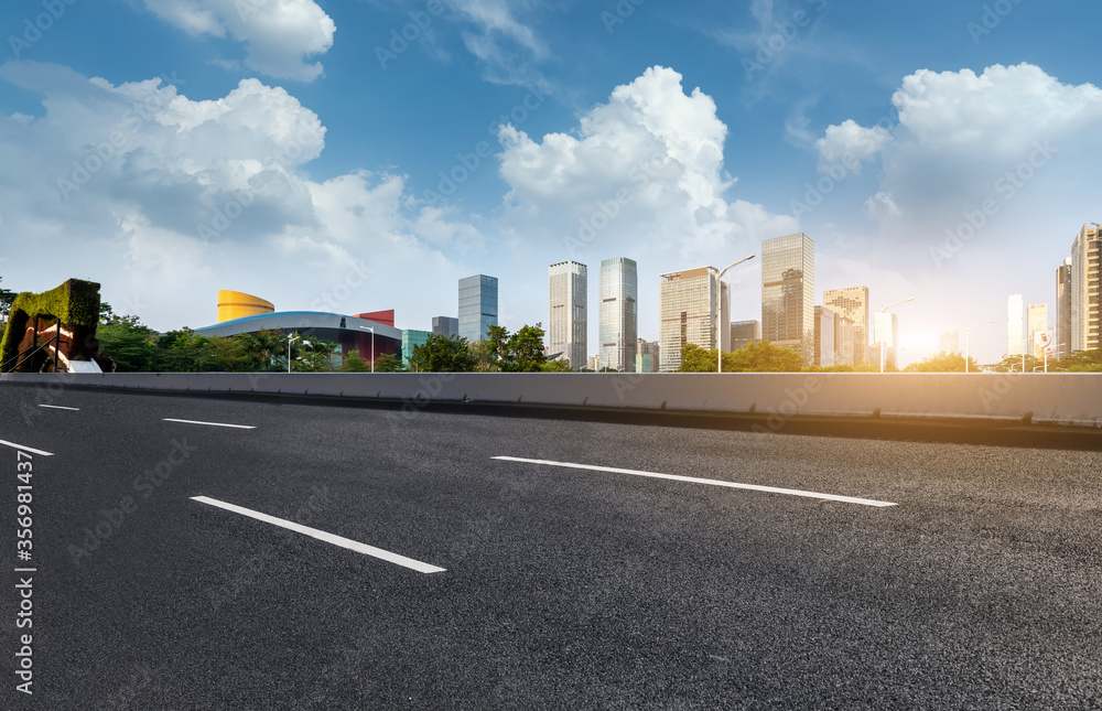 Urban roads and modern architecture Urban roads and modern architecture