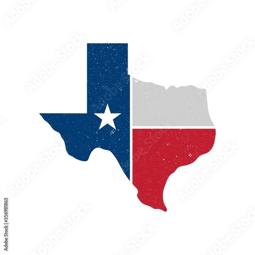 Distressed Texture Texas State Icon - Vector
