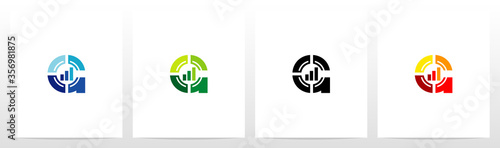 Bar Chart And Crosshair On Letter Logo Design G