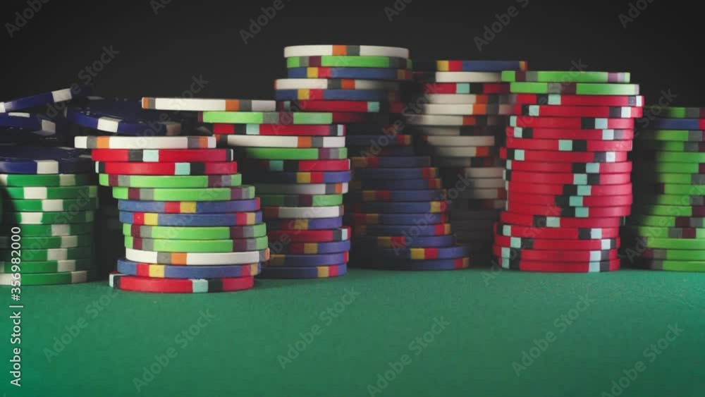 Dice and chips slow motion Dice and chips slow motion