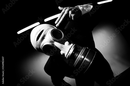 man on gas mask 