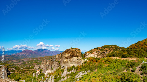 Landscape of Corfu mountains with greenery.