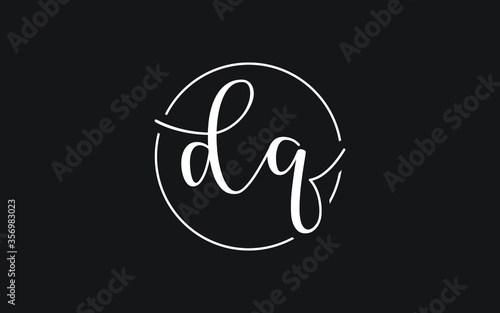 dq or qd Cursive Letter Initial Logo Design, Vector Template photo