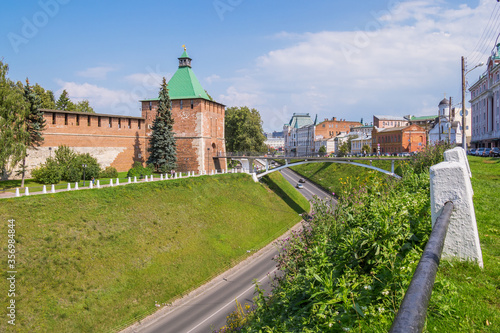 Nikolskaya Kremlin tower and bridge in Nizhny Novgorod