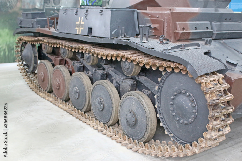 Vintage military tank tracks