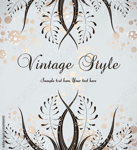 Vintage background with stylized grass
