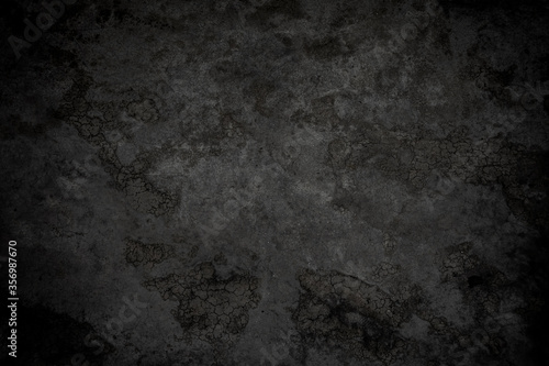 Black rough concrete wall texture background. Polished concrete grunge surface. © Aonprom Photo