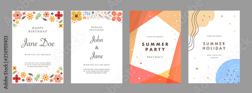 Set of abstract creative artistic templates. Universal cover Designs for Annual Report, Brochures, Flyers, Presentations, Leaflet, Magazine.