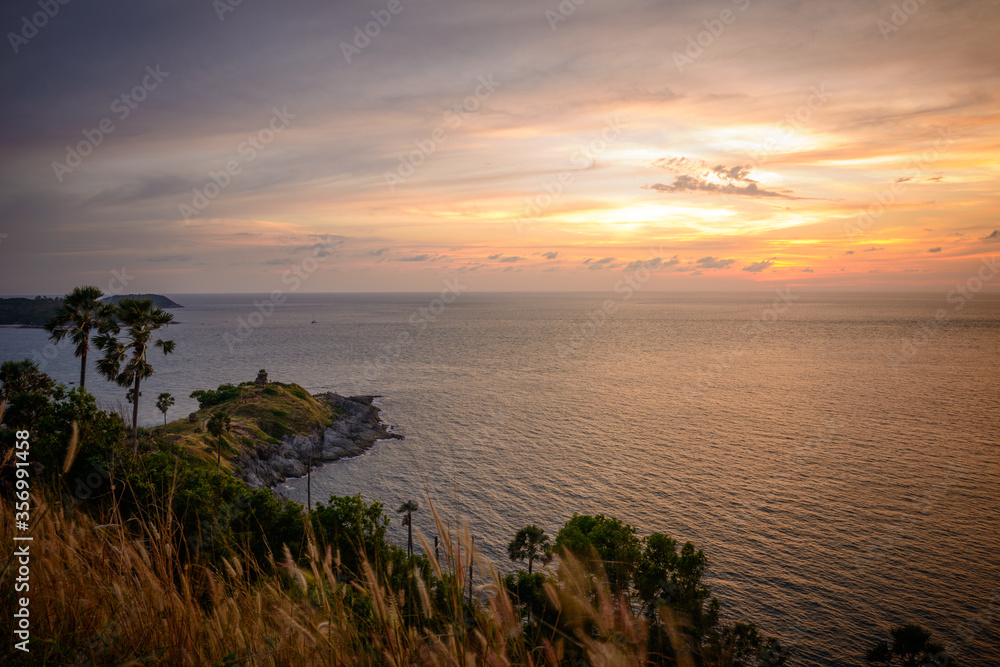 Promthep cape, the iconic place to see sunset at Phuket, Thailand