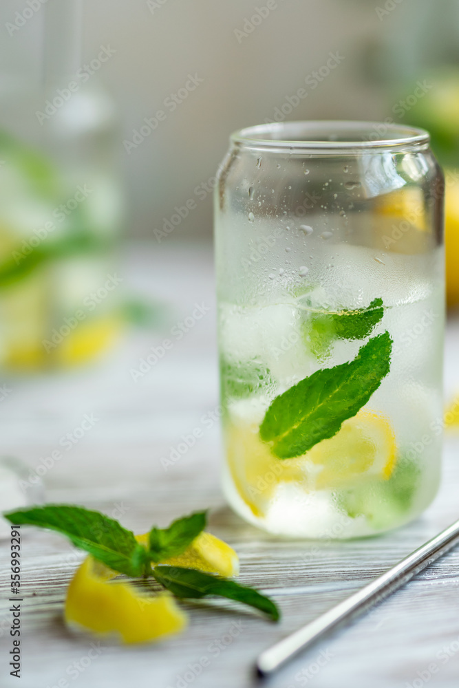 refreshing cocktail with lemon and mint refreshing cocktail with lemon and mint