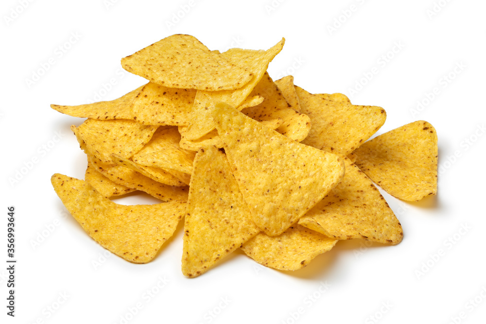 Heap of fresh salted tortilla chips Heap of fresh salted tortilla chips