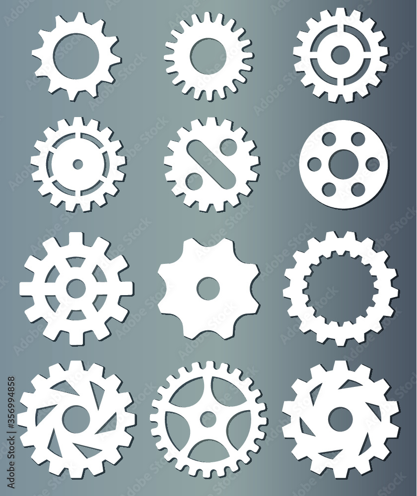 Machine Gear Wheel Cogwheel Vector. Template of gears suitable for laser  cutting. Laser cut steampunk pattern. Paper cutout or wood art. vector de  Stock | Adobe Stock