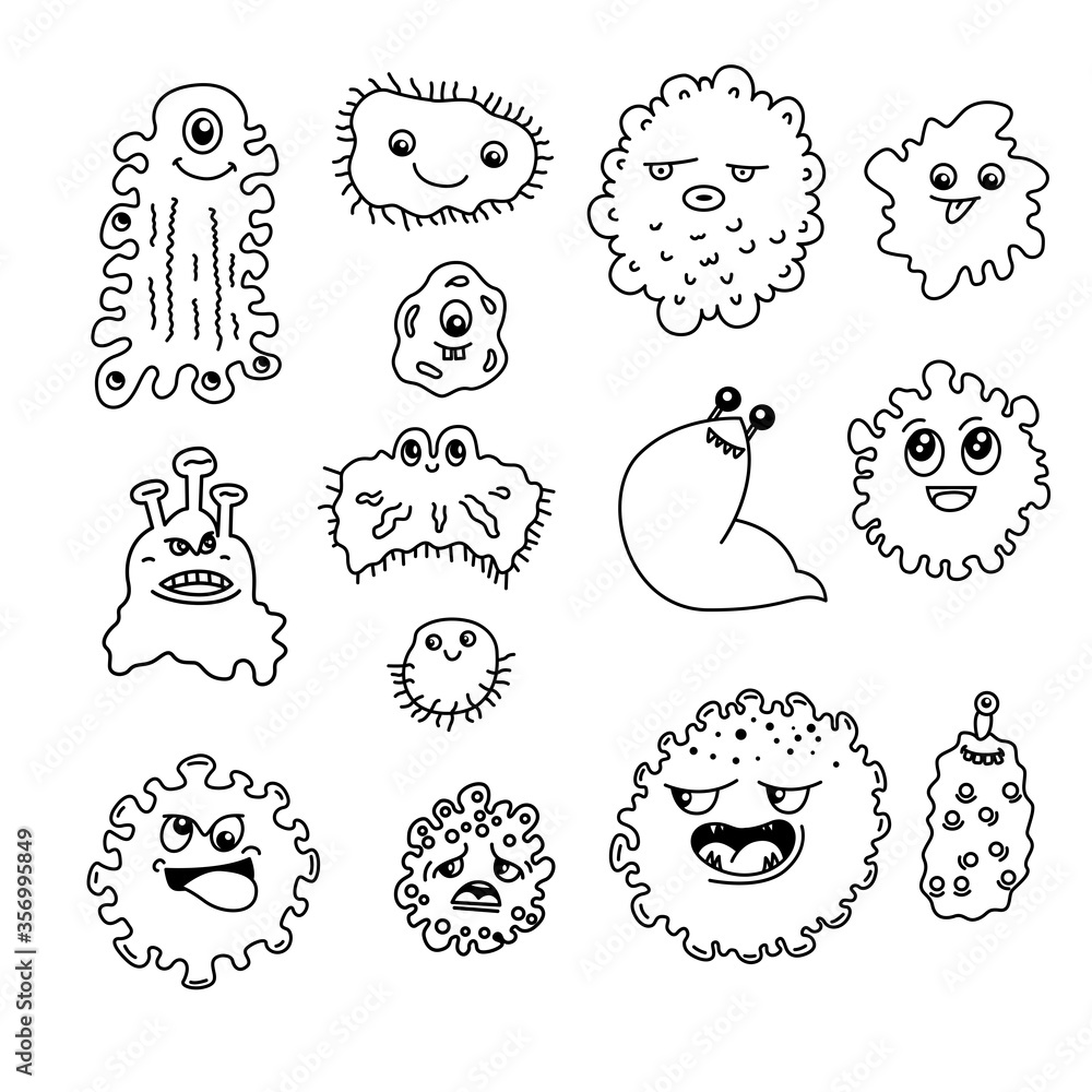 Virus Set Doodle Virus Set Doodle