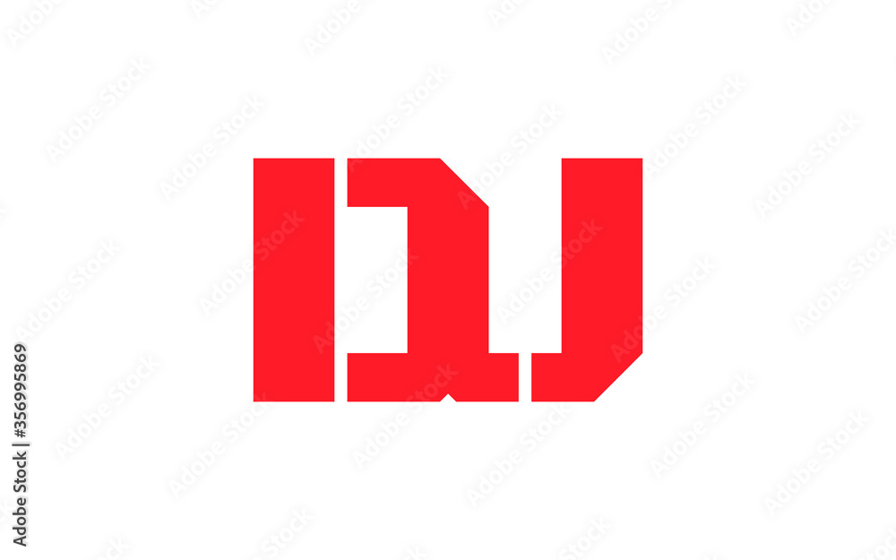 Fototapeta premium DU or UD Letter Initial Logo Design, Vector Template