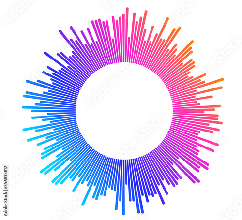Color circular equalizer music player isolated03