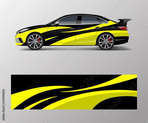 modern stripe for racing car wrap  sticker  and decal design vector.