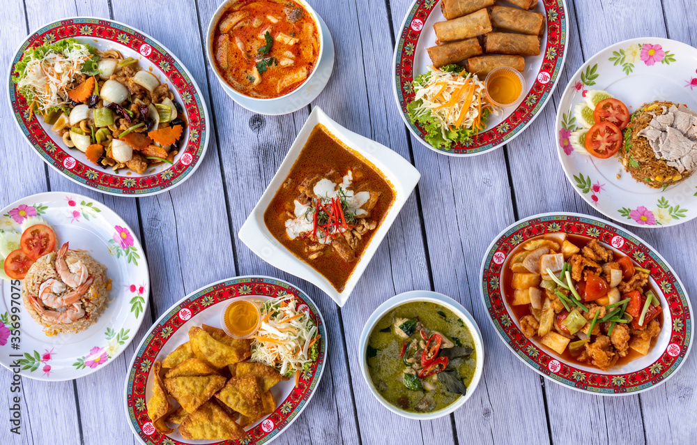 Thai Mixed Dishes of Food 