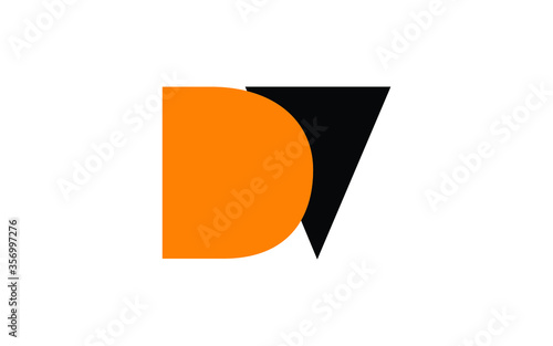 Fotografia DV or VD Letter Initial Logo Design, Vector Template