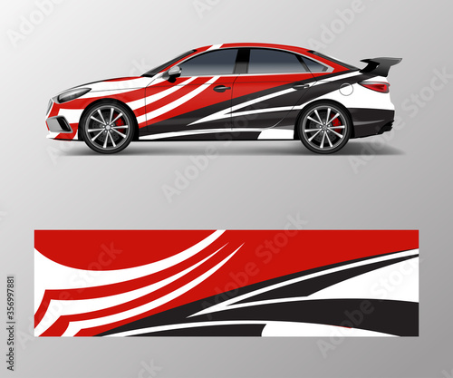 Abstract Sport racing car wrap decal and sticker design. vector eps10 format.