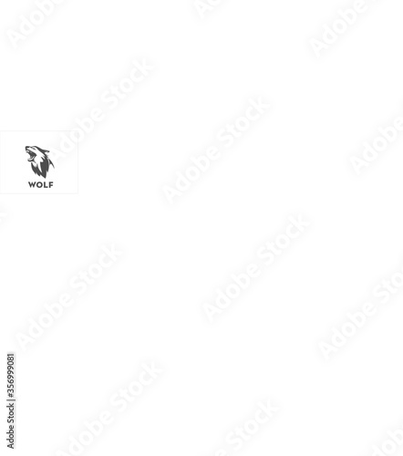 Head roaring wild wolf logo symbol design illustration