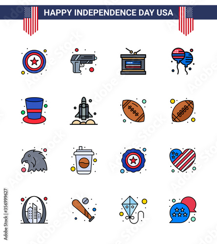 16 Creative USA Icons Modern Independence Signs and 4th July Symbols of hat; american; holiday; american; bloons photo