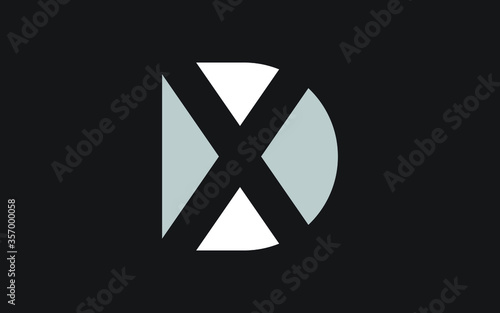 DX or XD Letter Initial Logo Design, Vector Template