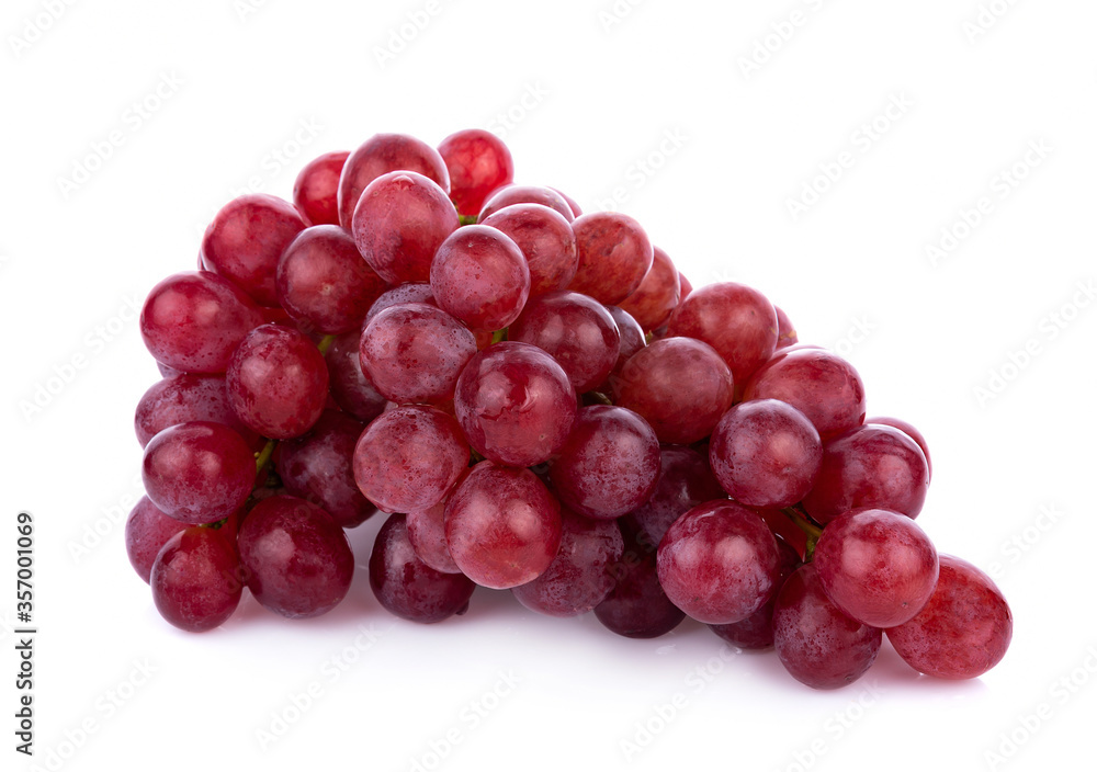 Ripe red grape isolated on white background