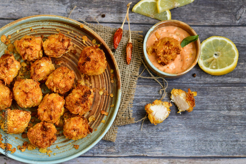  Home made deep fried chicken  popcorn  nuggets with spices
