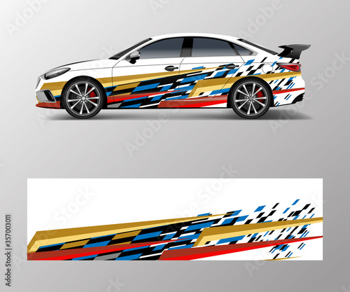 graphic abstract racing designs for vehicle Sticker vinyl wrap. Car decal vector