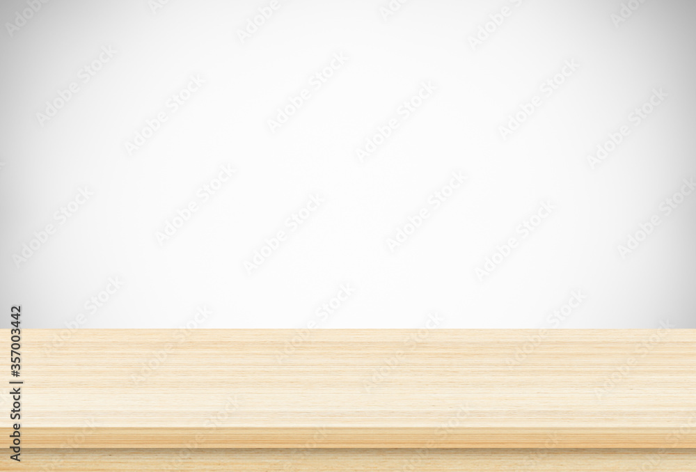 Empty wood table top on gray background, Template mock up for display of product Empty wood table top on gray background, Template mock up for display of product