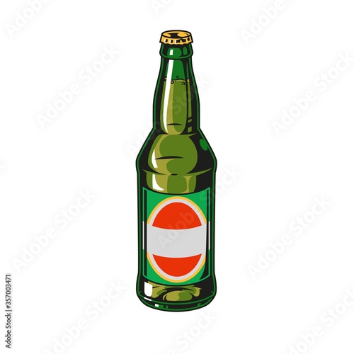 Vintage colorful concept of beer bottle