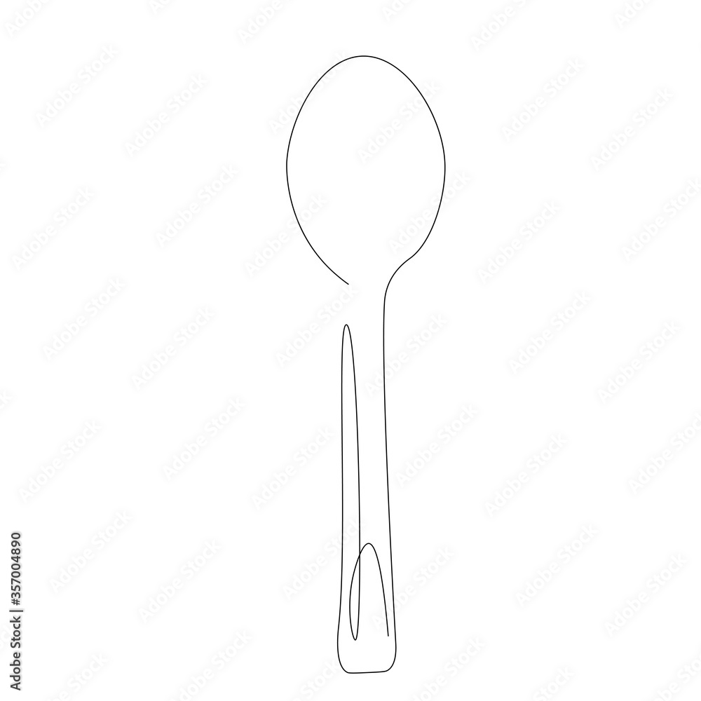 Spoon silhouette on white background, vector illustration Spoon silhouette on white background, vector illustration