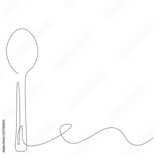 Spoon on white background, vector illustration