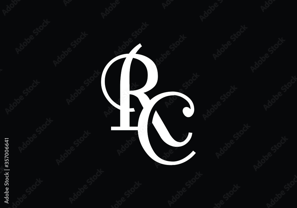 Initial Monogram Letter R C Logo Design Vector Template. R C Letter