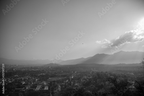 storm clouds over the city of katmandu