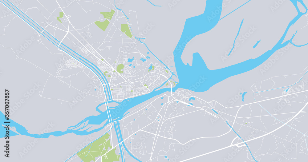 Fototapeta premium Urban vector city map of Sukkur, Pakistan