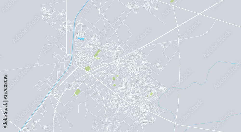 Urban vector city map of Sargodha, Pakistan