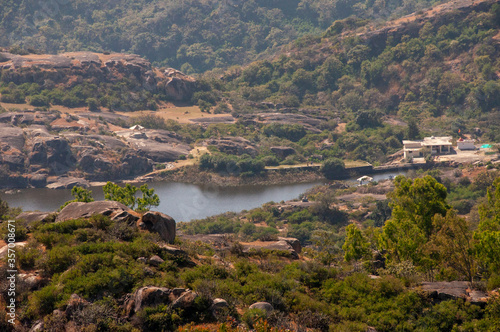 landscape of mount abu from guru shikhar top