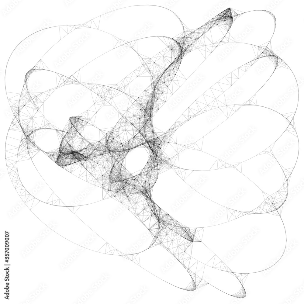 Obraz premium Drawn sketch line art computer generated art