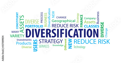 Diversification Word Cloud on a White Background photo