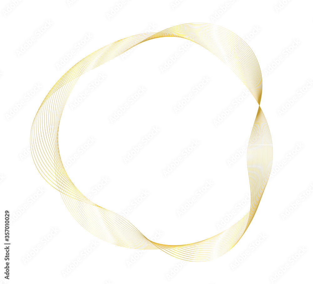 Golden circle ring frame border lines pattern isolated Golden circle ring frame border lines pattern isolated