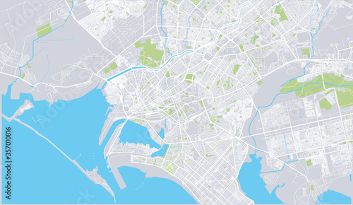 Urban vector city map of Karachi, Pakistan