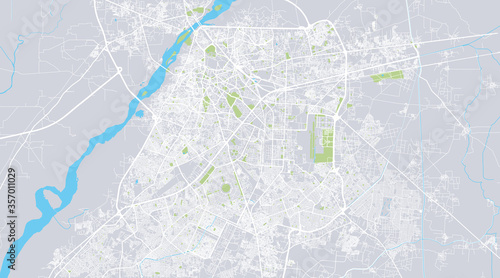 Urban vector city map of Lahore, Pakistan