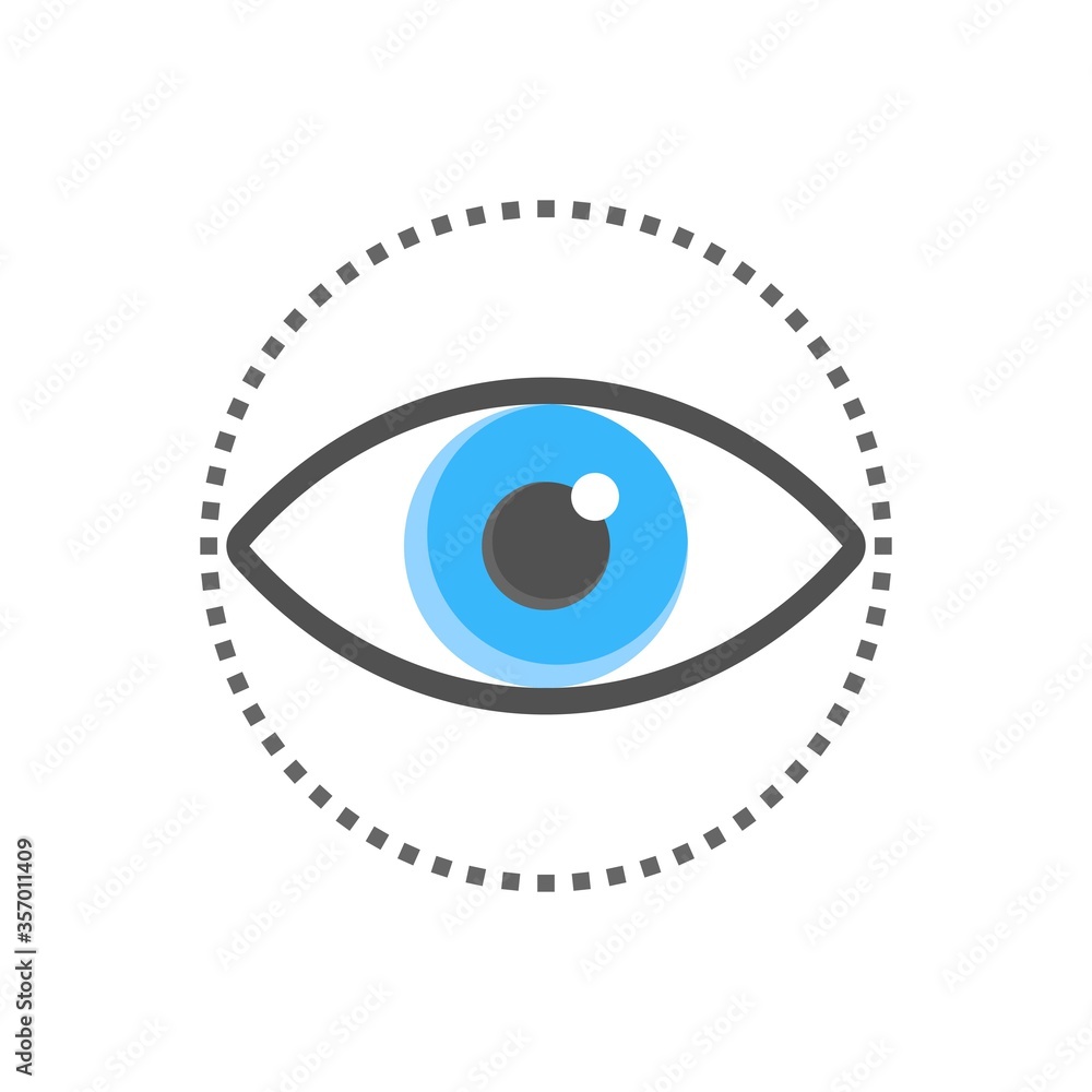 Eye icon in flat design style. Creative vision symbol for logo design element. Eye icon in flat design style. Creative vision symbol for logo design element.